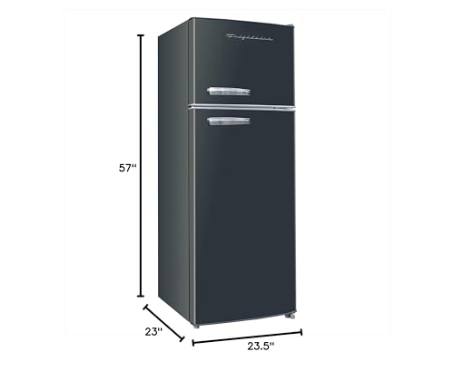 Frigidaire EFR753-BLACK EFR753 Retro Apartment Size Refrigerator with Top Freezer-2 Door Fridge with 7.5 Cu Ft of Storage Capacity, Adjustable Spill-Proof Shelves, Door & Crisper Bins, Black