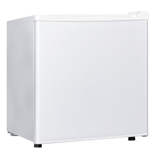 1.7 Cu.Ft Mini Fridge with Freezer, Low Noise Compact Refrigerator, Adjustable Thermostat, Energy Saving, Stylish Small Fridge for Bedroom, Office, Dorm, Hotel. (Stylish White)