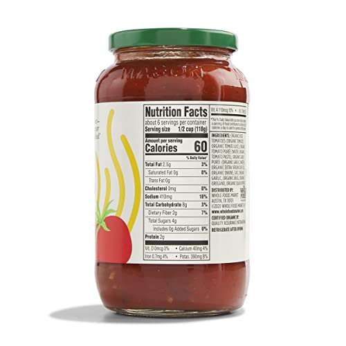 365 by Whole Foods Market, Organic Marinara Pasta Sauce, 25 Ounce