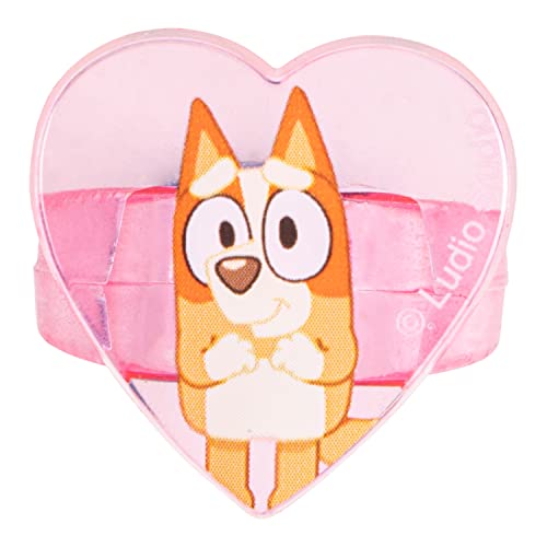 Luv Her Bluey Girls BFF 6 Piece Toy Jewelry Box Set with 2 Rings, 2 Bead Bracelets and Snap Hair Clips Ages 3+