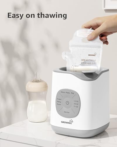 Bottle Warmer, GROWNSY Baby Bottle Warmer Fast for Breastmilk & Formula, Accurate Temperature Control, Milk Warmer for All Bottles with Thaw, Sterilizing, Keep Warm, Heat Food