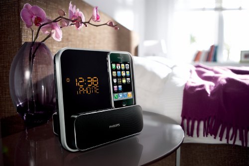 Philips DC315/37 Speaker System for 30-Pin iPod/iPhone with LED Clock Radio (Black)