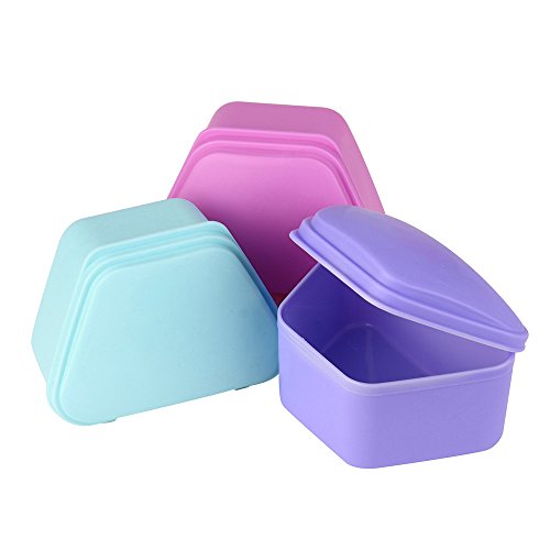 False Rinsing Bath Box Teeth Appliance Storage Denture Case Tooth Care Easy Cleaning Gadgets Bathroom (As Shown, One Size)