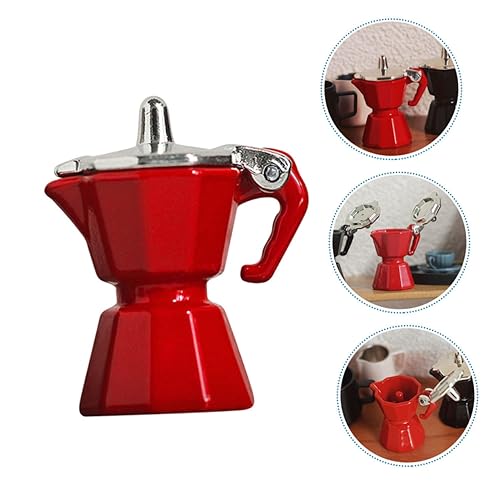 COHEALI Decor Coffee Pot Coffee Makers Mini Coffee Machine Model Micro-Scene Adornment Mini Kitchen Coffee Machine Mini House Appliances Household Accessories Furniture Ob11 Alloy