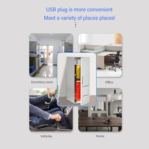 TOPINCN Portable Fridge, Mini Fridge Skincare Fridge for Bedroom, Portable Compact Personal Fridge Cooler and Warmer 5W Car Refrigerator Portable Freezer Electric Cooler for Home Car