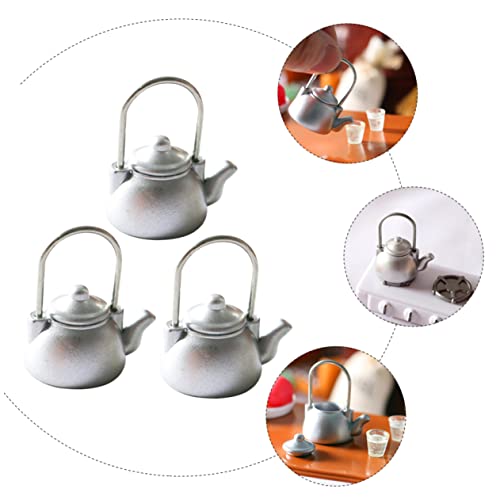 Toyvian 3 Pcs Old-Fashioned Kettle The Office Decor Home Decor Miniture House Furniture Orange Decor Miniature Dollhouse Office Desk Decor Stuff Mini Accessories Plastic Cup Old Fashioned