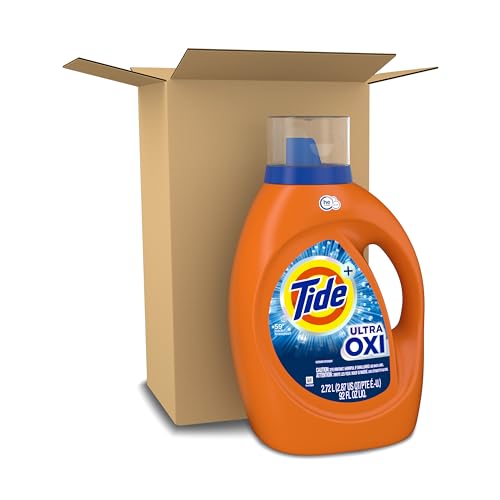 Tide Ultra Oxi Laundry Detergent Liquid Soap, High Efficiency (HE), 59 Loads, Blue, 92 fl oz (Pack of 1)