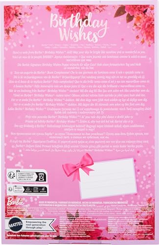 Barbie Signature Birthday Wishes Doll, Collectible in Satiny Lilac Dress with Wavy Brown Hair and Giftable Packaging