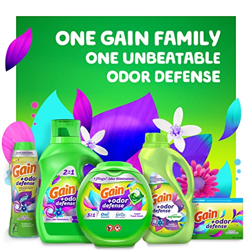 Gain Flings Laundry Detergent Soap Pacs with Odor Defense, Super Fresh Scent, 112 Count, 3 in 1 Laundry Pods with Febreze and Oxi