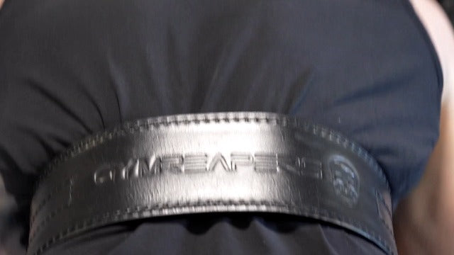 Gymreapers Weightlifting Belt 6MM Genuine Leather - Double Prong Power Belt Heavy Duty 4-Inch Wide - Strong, Stabilizing Back Support For Deadlifts, Squats Powerlifting