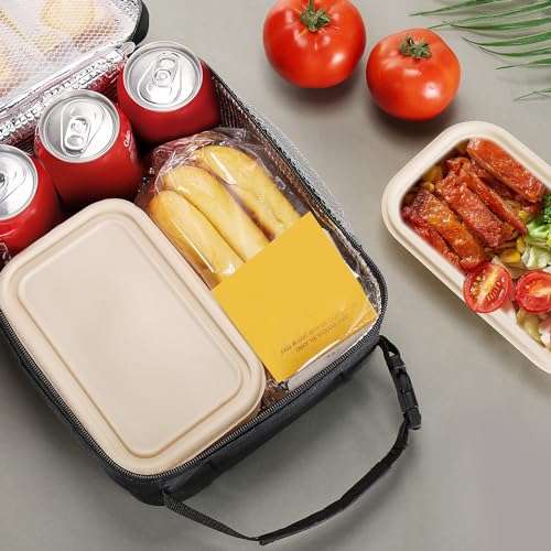 Lunch box Lunch bag for men women Large capacity Lunchbox Reusable Lunch bags Insulated Lunch bag Lunch box cooler (Black)
