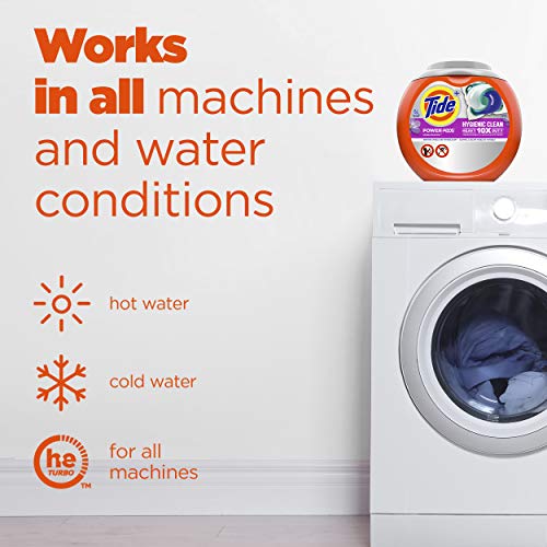 Tide Hygienic Clean Heavy 10x Duty Power PODS Laundry Detergent Pacs Original 63 count For Visible and Invisible Dirt (Pack of 1)