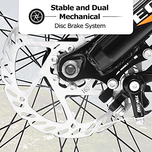 GOWE S24109 Elecony 24 Inch Fat Tire Bike Adult/Youth Full 7 Speeds Mountain Bike, Dual Disc Brake, High-Carbon Steel Frame, Front Suspension, Mountain Trail Bike, Urban Commuter City Bicycle