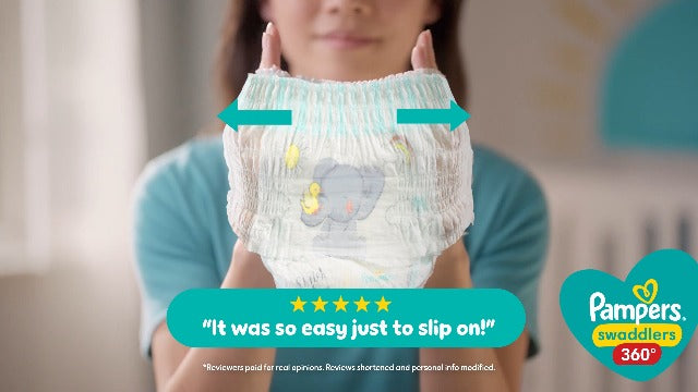 Pampers Swaddlers 360 Pull-On Diapers, Size 4, 132 Count, One Month Supply, for up to 100% Leakproof Skin Protection and Easy Changes