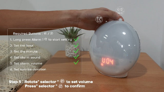 Sunrise Alarm Clock for Heavy Sleepers, Wake Up Light with Sunrise/Sunset Simulation, Dual Alarms & Natural Sounds, Snooze & Sleep Aid, FM Radio, 7 Colors Night Light for Bedroom, Ideal for Gift