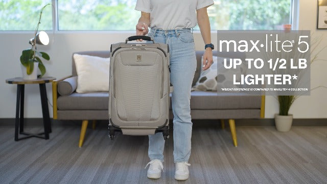 Travelpro Maxlite 5 Softside Expandable Carry on Luggage with 4 Spinner Wheels, Lightweight Suitcase, Men and Women, Black, Carry On 21-Inch