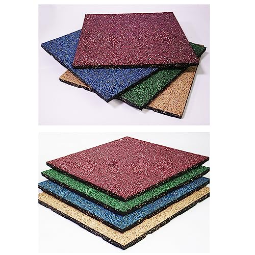 5 Pcs Rubber Gym Tiles, Gym Exercise Mat 50×50×3Cm for Home Gym Heavy Workout Equipment Flooring