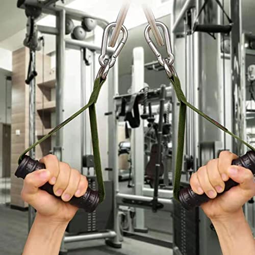 Heavy Duty Gym Exercise Handles Attachment for Cable Machine,Resistance Band,Pulley System Home Fitness Workout Equipment, with Elastic Rubber Grip and 2 Large Carabiners