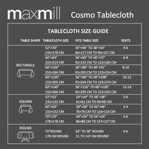 maxmill Rectangle Slubby Textured Tablecloth Waterproof Spillproof Wrinkle Free Table Cloth, Kitchen Dining Room Decoration, Fabric Table Cover for Holiday Party Dinner, 52 x 70 Inch, Sage Green