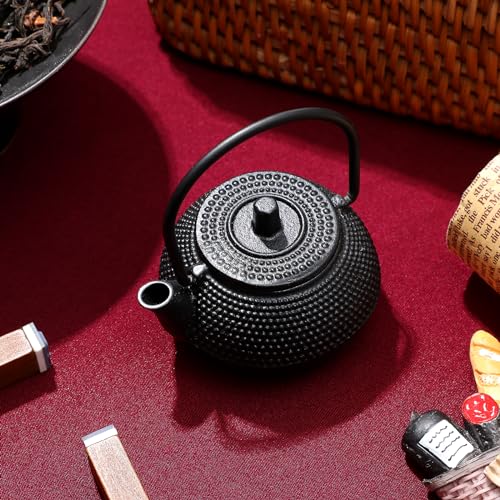 Ipetboom Mini Cast Iron Teapot Tea Set Tea Kettles Stovetop Miniature Japanese Tea Kettle Tea Kettle with Infuser Kettle Ornaments Small Teapot Teakettle Cast Iron Furniture Concentrate Diffuser