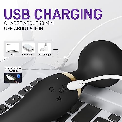 Powerful Bullet Tool Handheld Cordless Goop 10 Modes for Women's Pleasure, Quiet Mini Pocket Travel Personal Bullet Massage Wand Gifts for Women Quiet c527-19