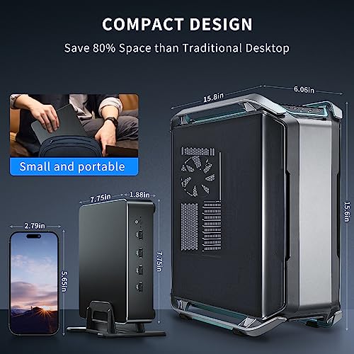 Mini PC i9-10885H 8 Cores Up to 5.3GHz, Deaktop Computer Windows 11 pro, 32G DDR4 RAM 1T M.2 NVME SSD, 4K HDMI2.0 VGA Dual Display, Wifi6 Bluetooth5.2, Gigabit LAN for Office/Hone/HTPC
