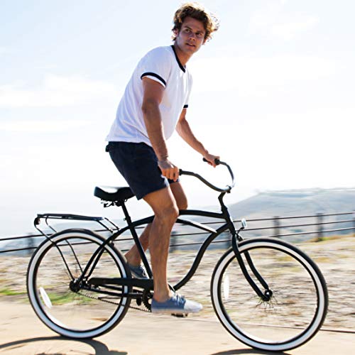 sixthreezero Around The Block Women's and Men's Beach Cruiser Bikes, Hybrid Bicycles with Rear Racks, 26 Inch Wheels