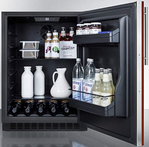 Summit AL54IF 24" ADA Compliant Commercial Compact Refrigerator with 4.8 cu. ft. Capacity Factory Installed Lock Frost Free Operation Open Door and High Temperature Alarm in Panel