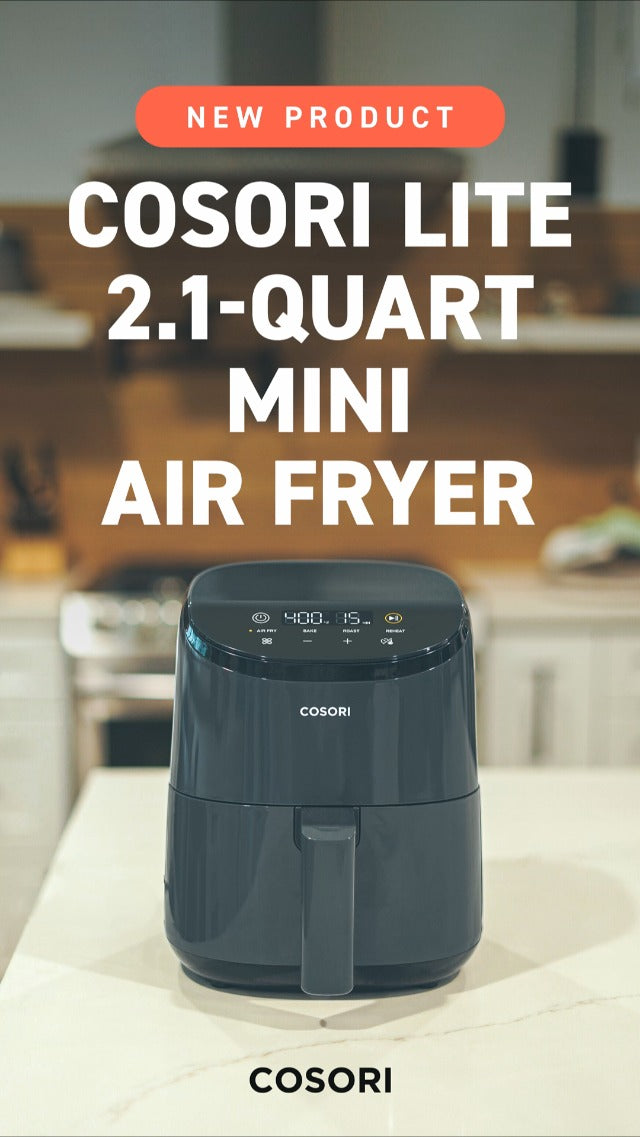COSORI Mini Air Fryer 2.1 Qt, 4-in-1 Small Airfryer, Bake, Roast, Reheat, Space-saving & Low-noise, Nonstick and Dishwasher Safe Basket, 30 In-App Recipes, Sticker with 6 Reference Guides, Grey