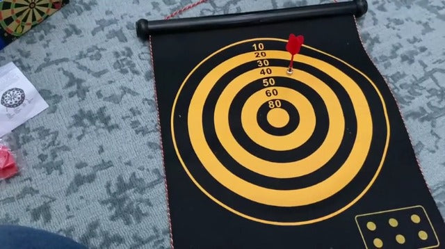 Mixi Magnetic Dart Board for Kids, Outdoor Toys Kids Games Double Sided Dart Board Games Set for Boys with 12 Darts, Best Toys Gifts for Teenage Boys Girls Age 5 6 7 8 9 10 11 12 13 14 15 16 Years