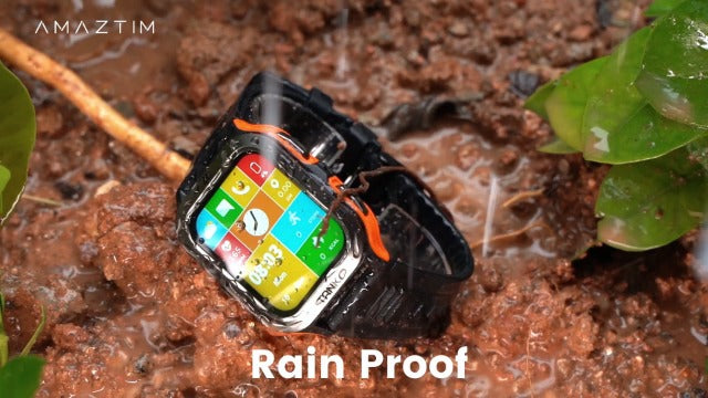 AMAZTIM Smart Watch, 60 Days Extra-Long Battery, 50M Waterproof, Rugged Military Bluetooth Call(Answer/Dial Calls),1.85" Ultra Large HD Display, AI Voice Assistant,Compatible for Android and iOS