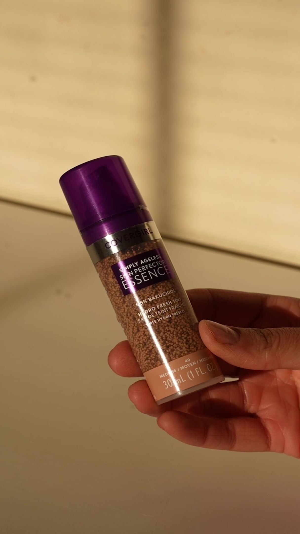 Covergirl Simply Ageless Skin Perfector Essence Foundation, 30 Light-Medium, Tinted Skin Perfector, Skincare Makeup Hybrid, Sheer Tint, Radiant Finish, Skin-Like Finish, Vegan Formula, 1.0oz