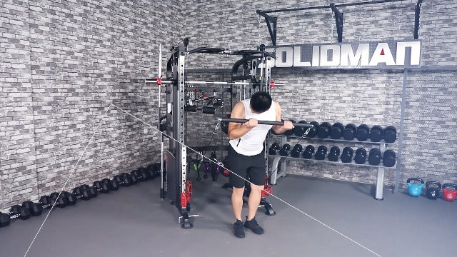 Altas Strength Smith Machine Light Commercial Home Gym Total Body Cage Workout Gym Equipment Tower Squat Rack with Pulley Ratio 2:1 Weight Lifting Machine Leg Press Strength Training M810