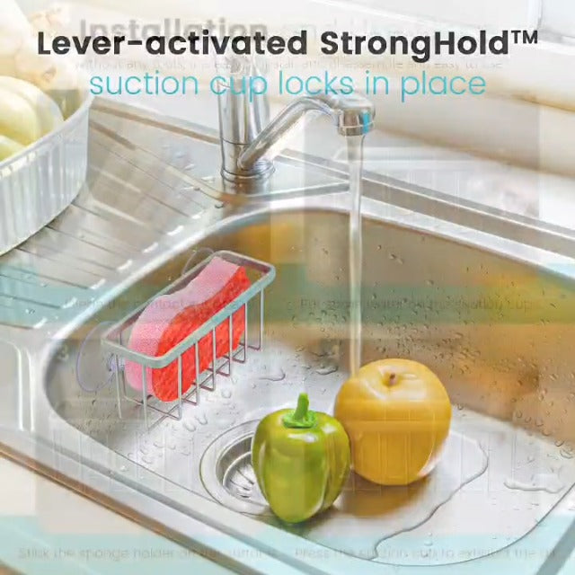 Sponge Holder for Kitchen Sink, Kitchen Sink Sponge Holder, Kitchen Sink Caddy,Dish Sponge Holder (Mat Silver)