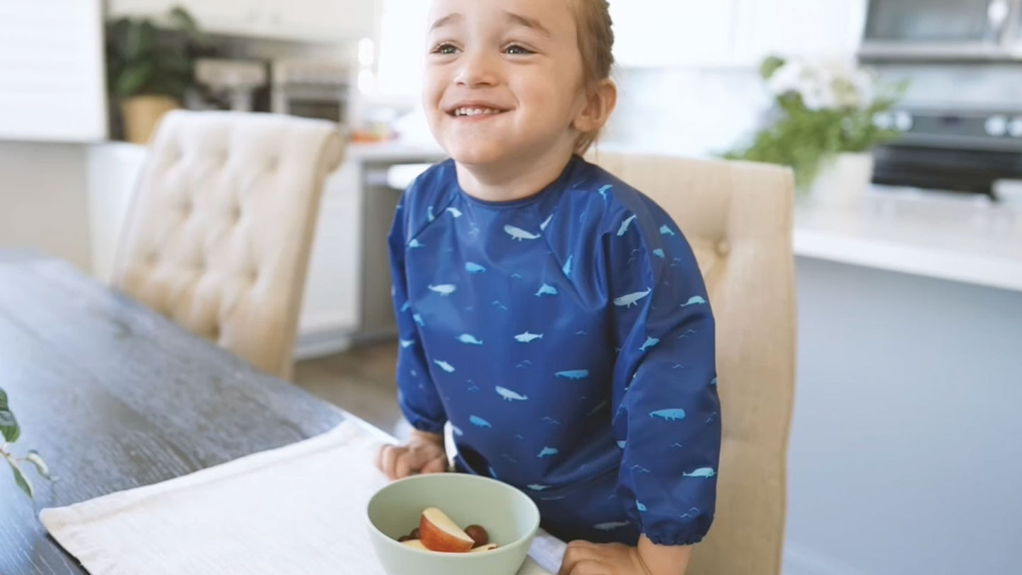 Tiny Twinkle Mess Proof Baby Bib, Full Sleeve Bib Outfit, Waterproof Bib for Toddlers, Machine Washable, Tug Proof Closure