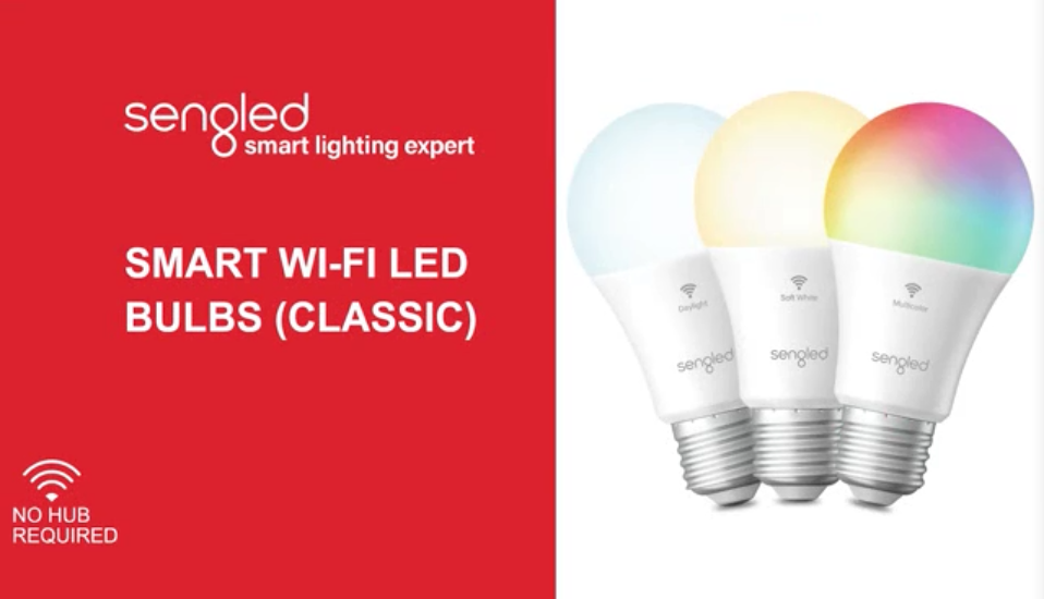 Sengled Alexa, WiFi, Smart Light Bulbs that Work with Alexa & Google Assistant,A19 Soft White(2700K)No Hub Required,800LM 60W Equivalent HighCRI)90,4Count(Pack of 1)