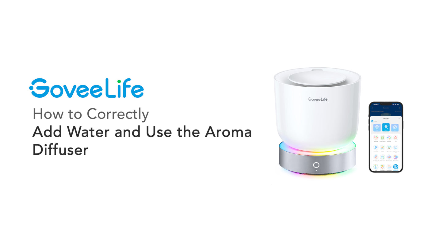 GoveeLife Smart Essential Oil Diffuser with Alexa Voice App Control for Home Office Bedroom, 300ml Quiet Cool Mist Aroma Diffuser with 2 Mist Modes, 24H Timer