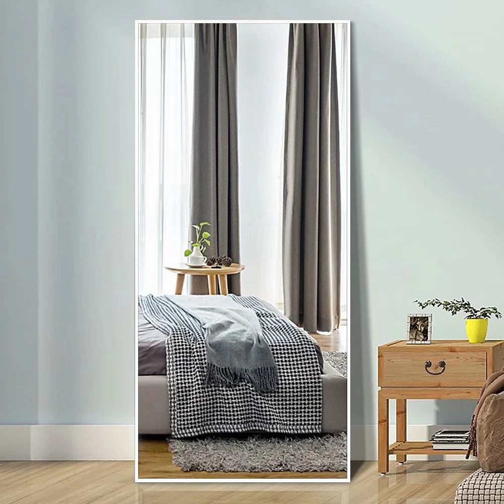 H&A LED Full Length Mirror for Wall, Premium Bathroom Mirrors for Vanity with Lights and Anti Fog Function, Touch Switch Control Vertical & Horizontal Wall Mounted Lighted Bedroom Mirror, 65Lx22W