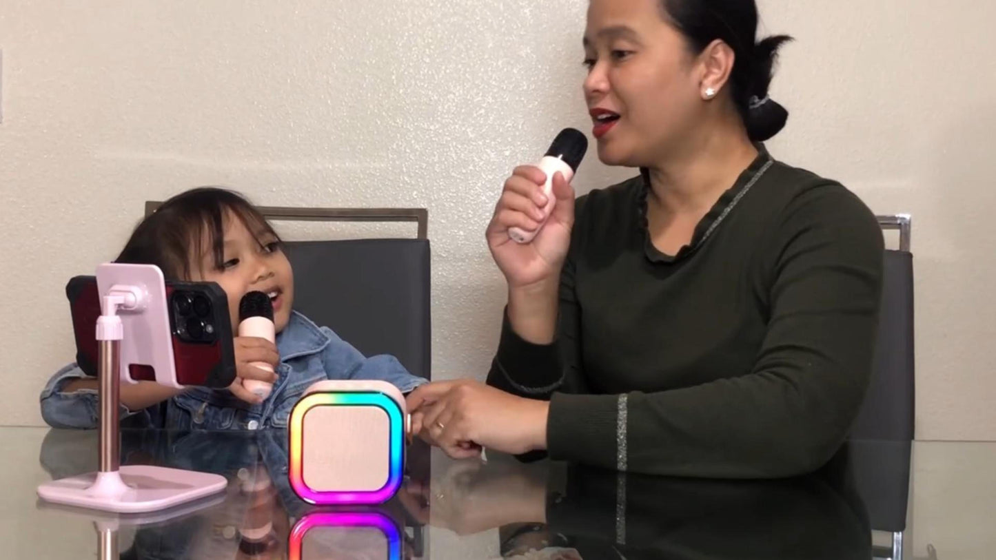 Mini Karaoke Machine for Kids Gifts Adults (Cute Little & Portable) Bluetooth Speaker with Wireless Microphone (Sound Loud) Birthday Gifts for Girls 3-12 Years Old Toddler Toys - Pink