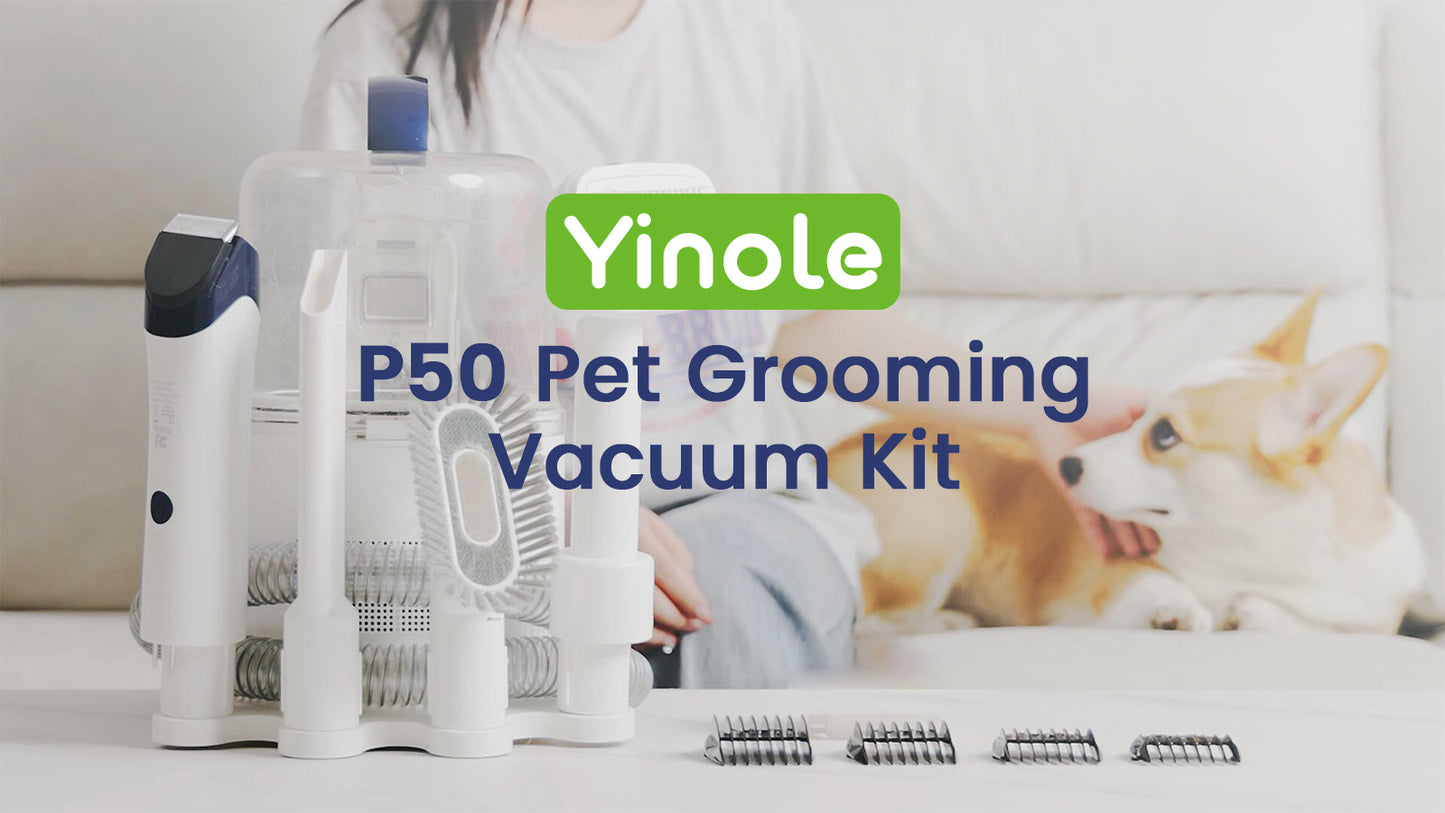 P50 Dog Grooming Vacuum, Pet Grooming Vacuum with Dog Clippers,Deshedding Grooming Tools,Cleaning Tools, 2.5L Large Cup, 12Kpa Adjustable Suction, Ultra-Quiet Pet Grooming Vacuum for Dogs Cats