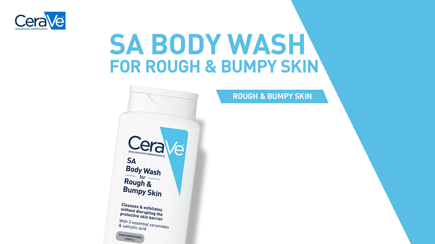 CeraVe Body Wash with Salicylic Acid | Fragrance Free Body Wash to Exfoliate Rough and Bumpy Skin | Allergy Tested | 10 Ounce