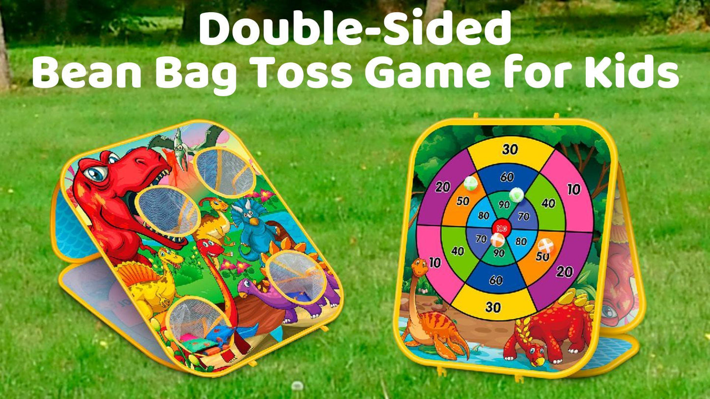 Bean Bag Toss Game Kids Outdoor Toys,Double-Sided Foldable Cornhole Board Backyard Beach Yard Outdoor Toys for Toddler, Outside Lawn Party Activities Toy Gift for Boys Girls Age 3 4 5 6 7 8