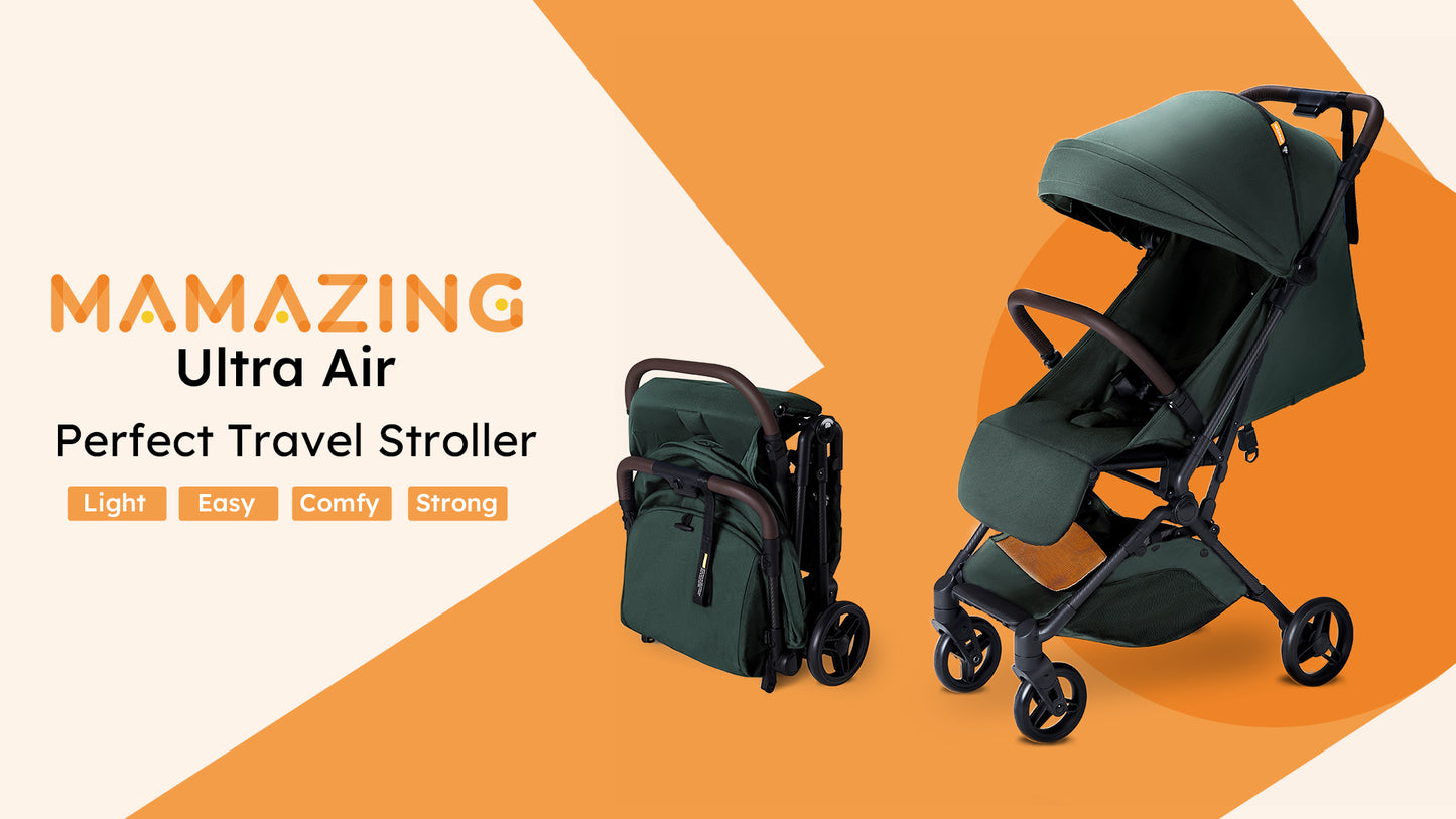 Lightweight Baby Stroller, Ultra Compact & Airplane-Friendly Travel Stroller, One-Handed Folding Stroller for Toddler, Only 11.5 lbs, Green