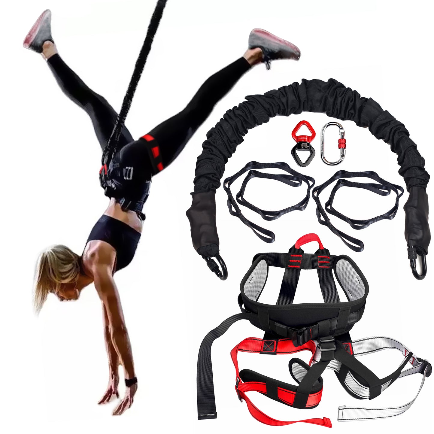 Bungee Fitness Equipment Set Heavy Cord Bungee Dance Resistance Belt Rope Workout Fitness Gym Professional Training Equipment