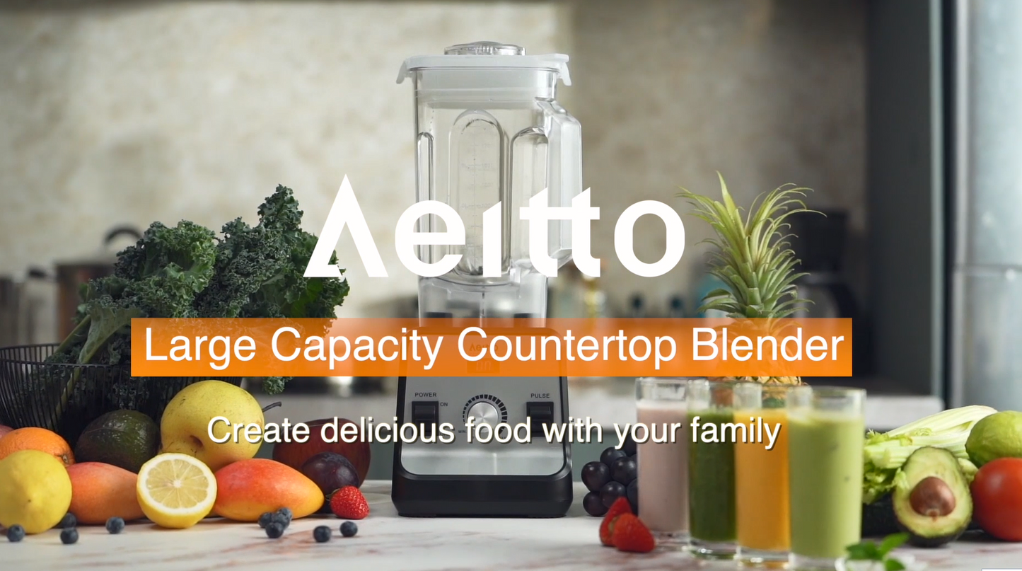 Aeitto Blender, Blenders for Kitchen with 1500-Watt Motor, 68 Oz Large Capacity, Professional Countertop Blenders for Ice Crush, Frozen Drinks, Silver