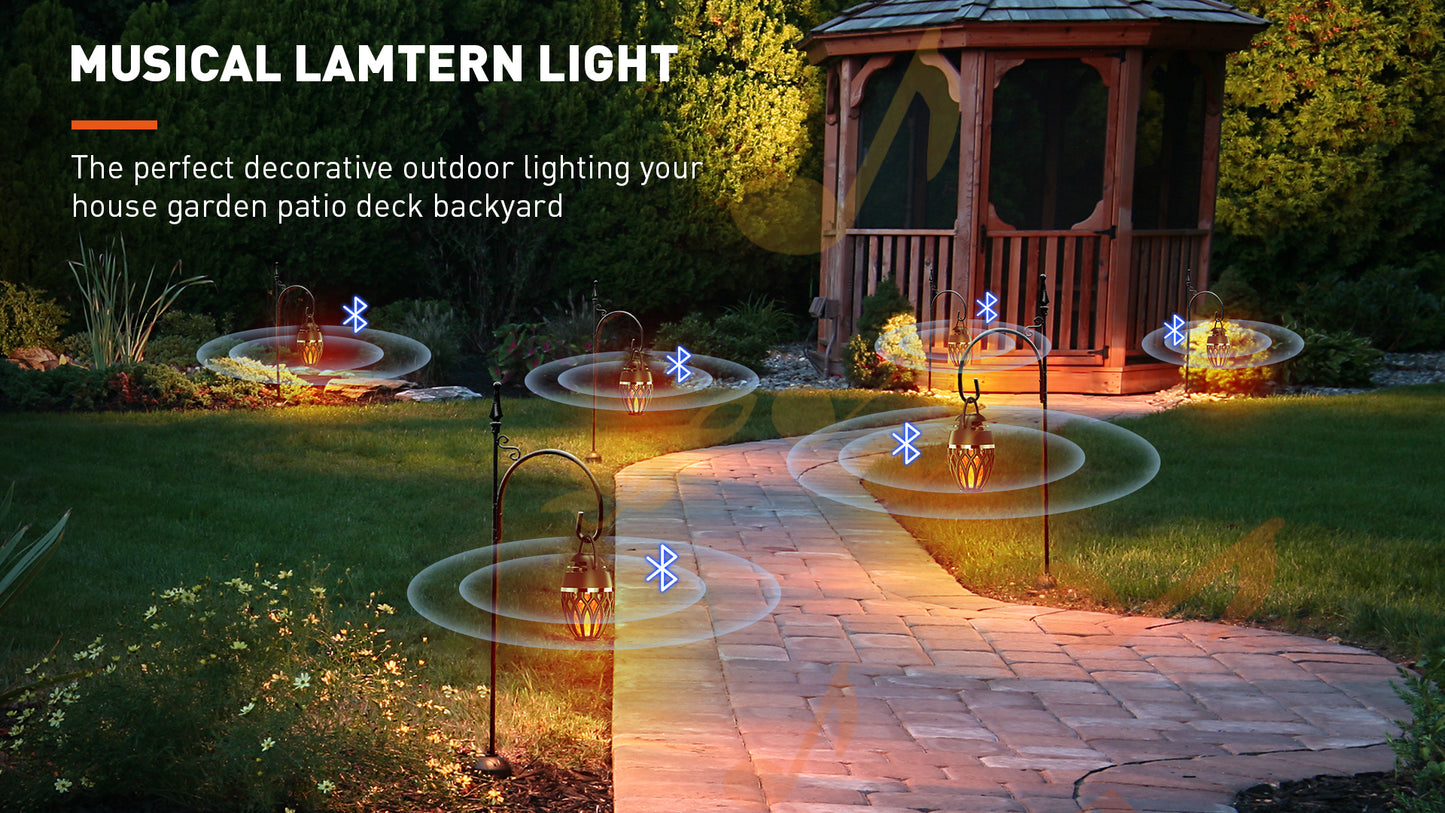2 Pack Outdoor Bluetooth Speakers,Wireless Speaker with LED Flame Speaker BT 5.0,Waterproof Torch Lantern for Patio Pool Party,Gifts for Women Men