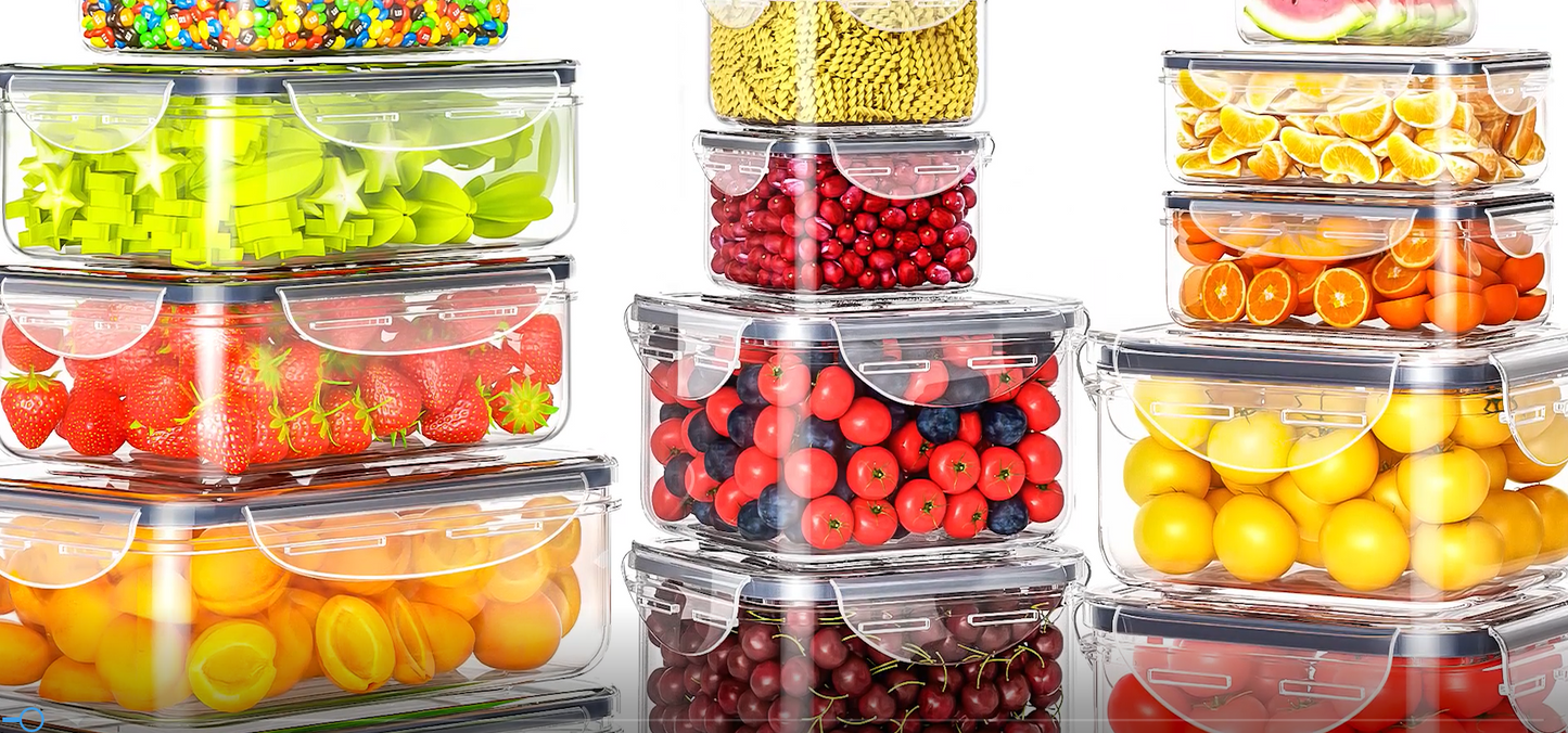 40 PCS Food Storage Containers with Lids Airtight (20 Containers & 20 Lids), Plastic Storage Meal Prep Container-Stackable 100% Leakproof & BPA-Free Organization and Storage Sets, Lunch Containers
