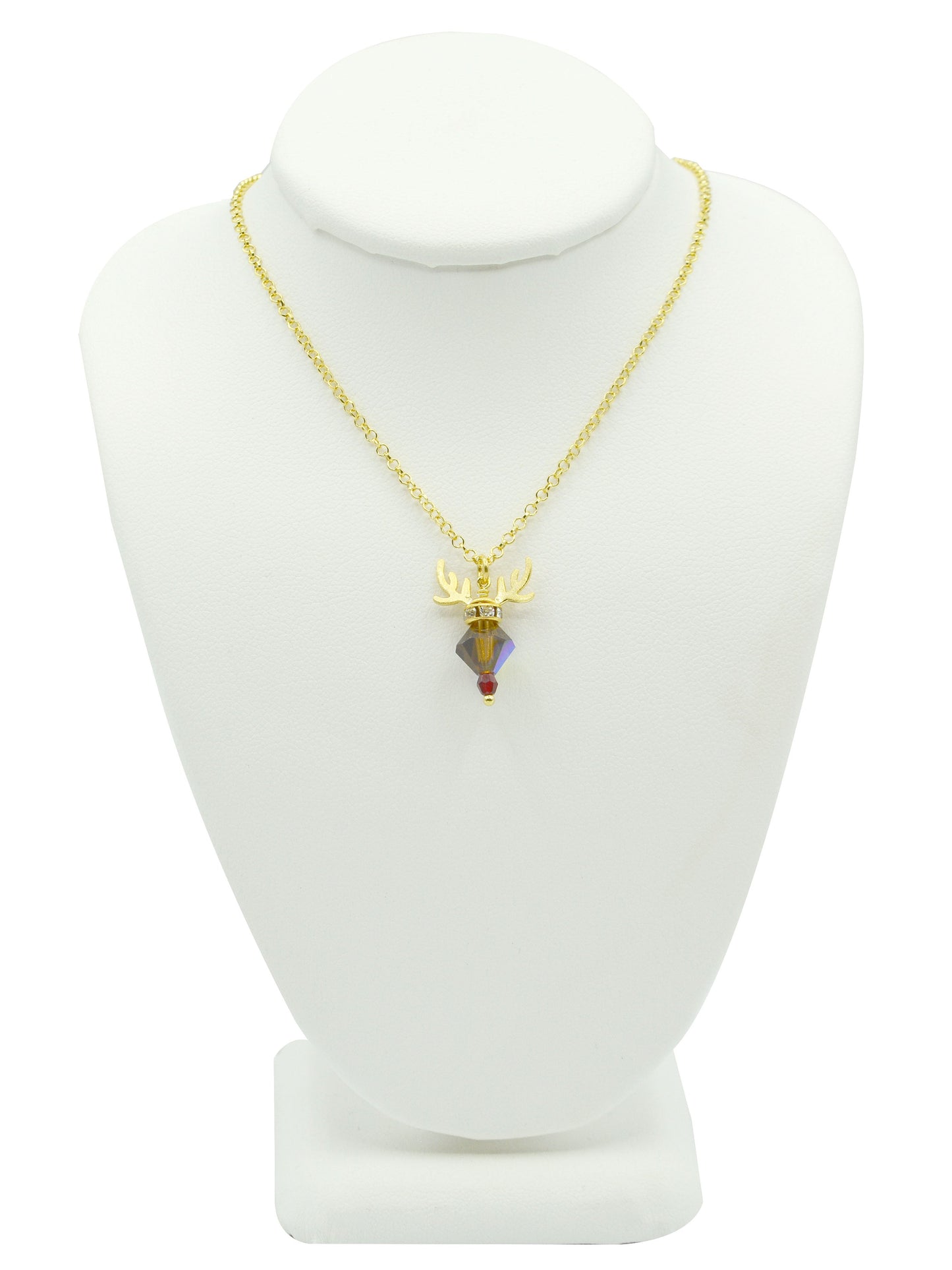 Rudolph Reindeer Crystal Necklace
