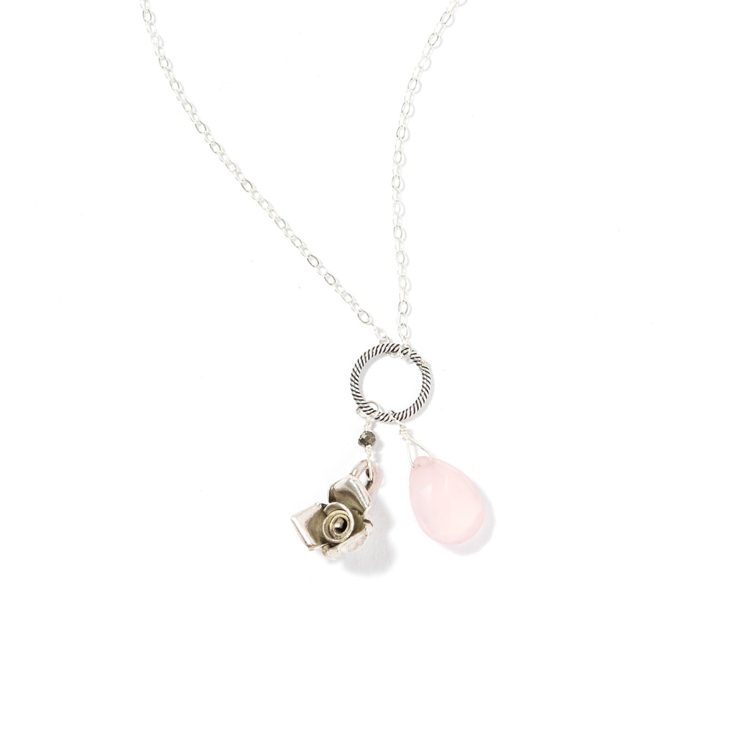 Silver Fancy Chain Charm Necklace