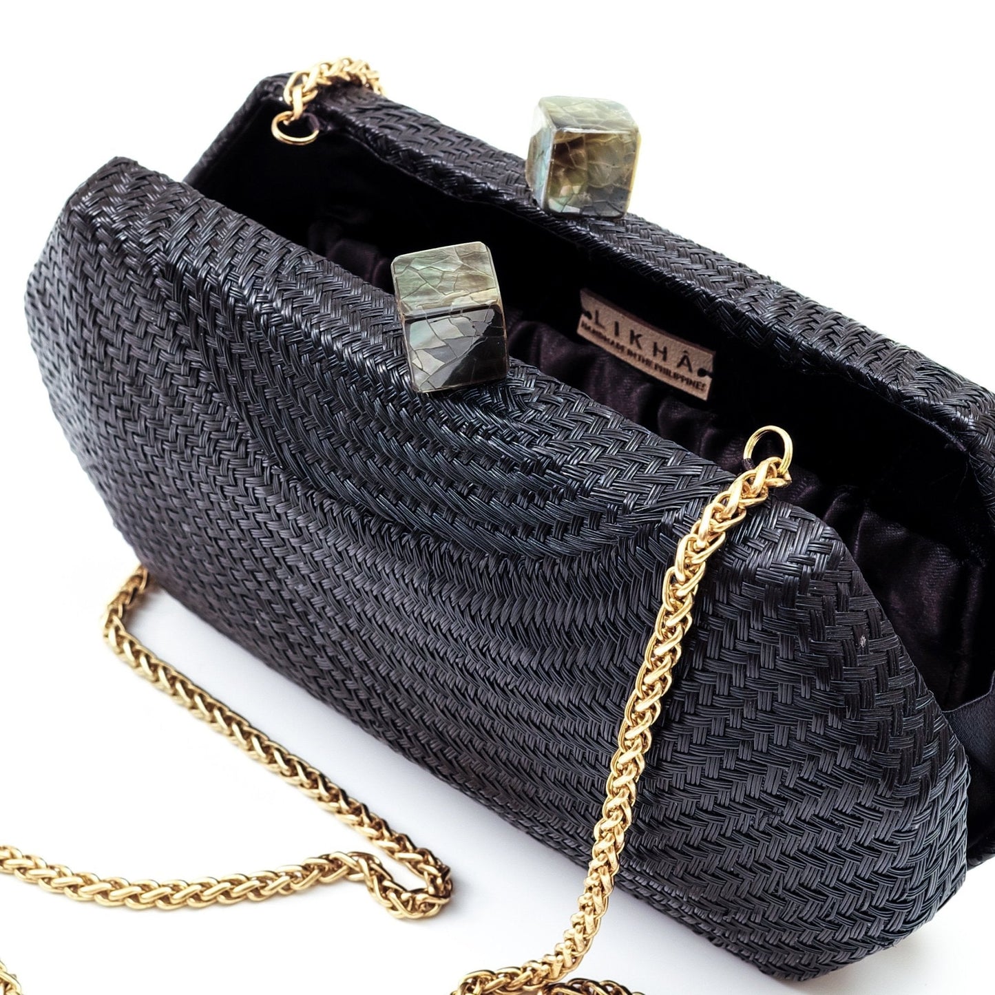 Black Woven Clutch - Handwoven Clutch | LIKHÂ